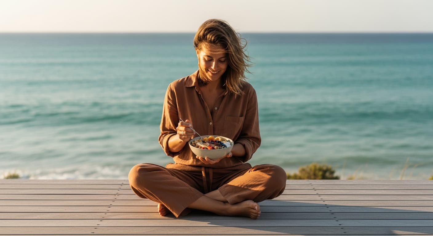 Person maintaining an active, healthy lifestyle as part of a balanced wellness routine