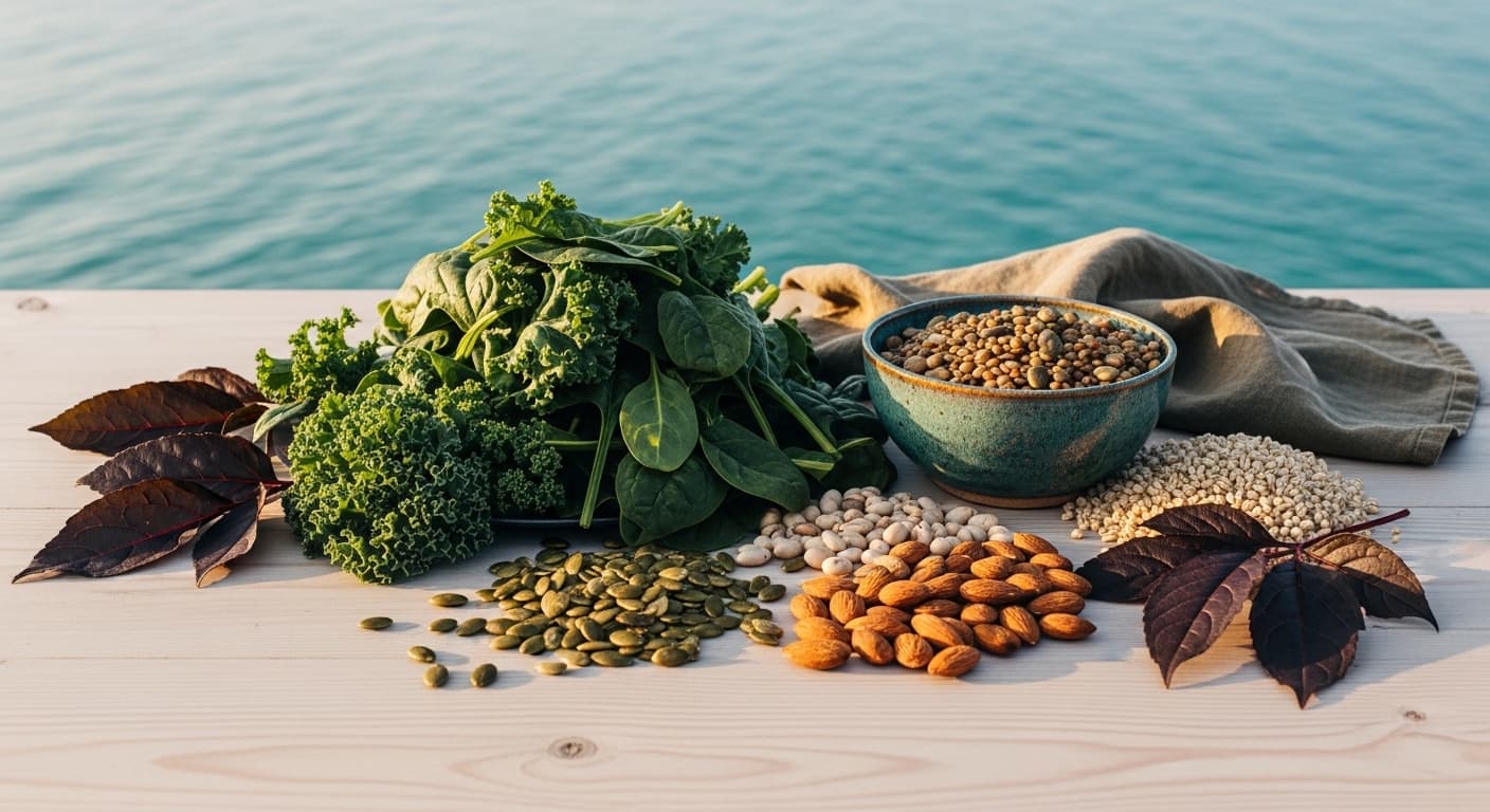 Natural energy-supporting ingredients including iron, B vitamins, and magnesium
