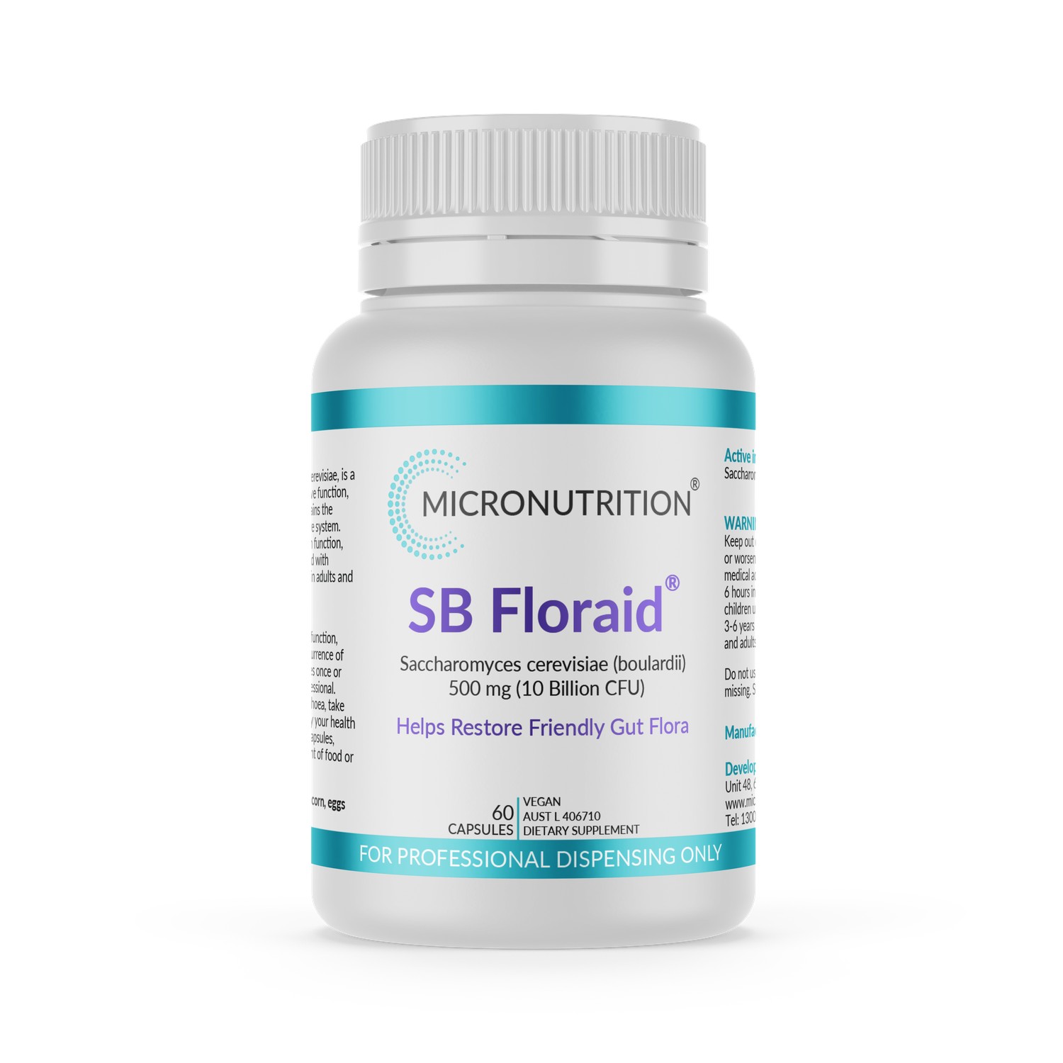 SB Floraid® (Saccharomyces boulardii) - 60 Capsules